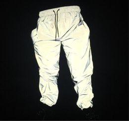 Reflective Pants Men 2020 Brand Hip Hop Dance Fluorescent Trousers Casual Harajuku Night Sporting Jogger Grey Plus Size X11168569688