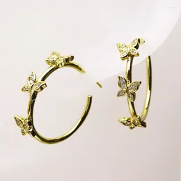 Stud Earrings 10 Pairs Hoop Design Butterfly Women Jewelry Golden Hollow Gift For 8145