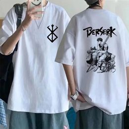 Plus Size Japanese Anime Harajuku Berserk Guts Eyes Print Funny T Shirt Graphic T-shirt Manga Streetwear Tshirt Top Hip Hop Tees 240423