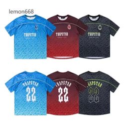 Men's T-Shirts Trapstar Mesh Football Jersey Blue Black Red Men Sportswear T-shirt Designer Fashion Clothing 466354