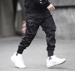 Prowow Männer Bänder Streetwear Cargo Hosen Herbst Hip Hop Joggers Hosen Overalls Schwarze Fashions Baggy Taschen Hosen 21070930555469