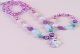 Cross mirror children039s Jewellery Unicorn Necklace Set Girls Mermaid Princess 2 sets1869844