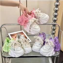 Casual Shoes Sneaker Women High Platform 6CM Fashion Sneakers Korea All-match Basket Femme Street Lace-Up Chunky Dad Sports Shoe