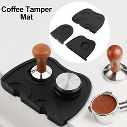 Coffee Tamper Mat Coffeeware Manual Silicone Pad Tamping Barista Espresso Tampering Holder Corner 240416