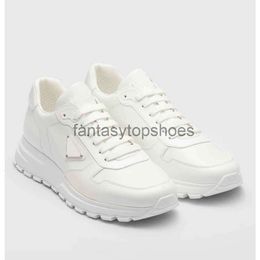 Praddas Pada Prax Prd Sneaker 01 Perfect Men Shoes Brushed Leather Trainers Man Technical Rubber ReNylon White Black Top Quality Runner Sports Lug Sole Casual Walkin