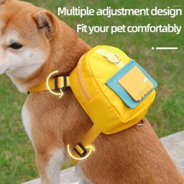 Dog Apparel Backpack Harness And Leash Set With Snack Bag Large Space Saddle Hiking Travel Outdoor Supplies For Small Medium