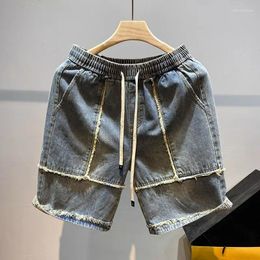 Men's Shorts Frayed Stitching Denim Fashion Brand Pu Shuai Loose Fifth Pants American High Street Retro Bermuda