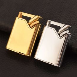 High-End Kerosene Lighter Original Copper Bright Chrome Metal Grinding Wheel Open Fire Laser Lettering Lighter