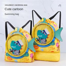 Storage Bags Children's Waterproof Swimming Bag Wet Separation Seaside Cartoon Shoulders Backpack Outdoor Beach Bunch Mouth Pouch