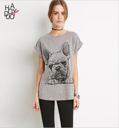 Brand DesignerSweet Women039s TShirt Cartoon Tops Interesting French Bulldog Print Tshirt Easy Brand T shirt Leisure Allm3099514