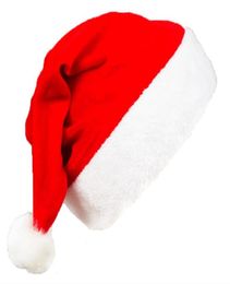 red santa claus hat nonwoven fabrics pleuche ultra soft plush cosplay hats christmas decoration adults christmas party hats3388404