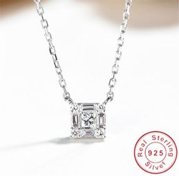 Elegant lady Diamond cz Pendant Real 925 Sterling Silver Charm Party Wedding Pendants Necklace For Women Bridal Fine Jewelry2388733