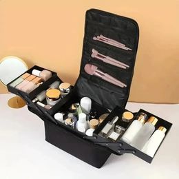 Large Capacity Make Up Bag Multilayer Nail Polish Organiser Waterproof Cosmetics Fishing Case Storage 240429