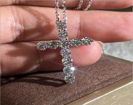 Fashion Pendant Necklaces Beauty Shining A CZ Diamond Stone Crystal Top Quality Women Necklace S925 Sterling Silver3017475
