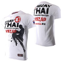 Men Tshirt Vszap Summer New Muay Thai Broadcasting Sanda Fighting T-shirt Elastic Cotton VFC Fighting T Shirt Mma Homme 4 Color Y190509 254S