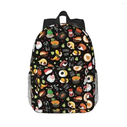 Backpack Japanese Guinea Pig Sushi - Black Background Boy Girl Bookbag Fashion Children School Bags Laptop Rucksack Shoulder Bag