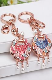 Brand Keychains 18K Rose Gold Plated Lucky Lock Symbolizes Health Keyring Girl Friend Present Holder Luxury Keychain Lover Gifts2982685