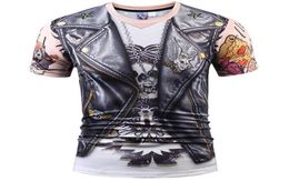 3D T shirts Designer Stylish 3d Tshirt MenWomen Tops Print Fake Leather Jacket T shirt 3d Summer Tees Shirts2105497