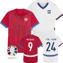 SERBIA soccer jerseys 2024 Euro Cup football jersey Srbija National Team Home Away SERGEJ MITROVIC Football Shirts Kit VLAHOVIC PAVLOVIC TADIC MILENKOVIC ZIVKOVIC