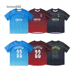 Men's T-Shirts Trapstar Mesh Football Jersey Blue Black Red Men Sportswear T-shirt Designer Fashion Clothing 55555