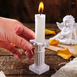 Candle Holders 1pc Candlestick Stand Roman Pillar Greek Column Statue Pedestal Figurine Sculpture Holder Home Dinning Room Decor