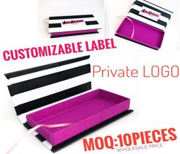 Whole Rectangular Zebra Stripes False Eyelashes Packaging Box Custom Logo 3d 25mm mink eyelash box magnetic case lash exte6690886