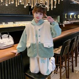 Clothing Sets Girls Sweatshirts Pants Kids Suits 3PCS/Set 2024 Vest Spring Autumn Cotton Teenagers School Uniforms Children Clothi