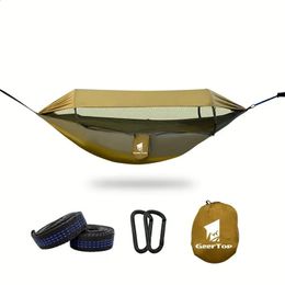 Nylon Hammock Outdoor Swing Tent Outdoor Furniture Survival Camping Equipment Waterproof Durable Anti Mosquito Hanging Hammock 240430