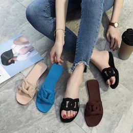 Slippers 2024 Luxury Women's Summer Outwear Home Korean Casual Flip Flop Fashion Trendy Shoes Sandals