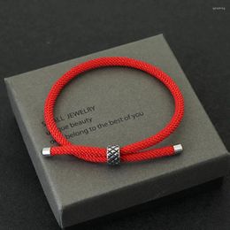 Charm Bracelets Lucky Red Thread Bracelet With Stainless Steel Rings Unisex Viking Braslet Jewelry Pirate Nautical Rope Braclet Leisure