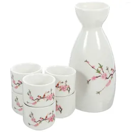 Wine Glasses Ceramic Set Retro Saki Kettle Japanese Style Sake Pot Traditional Cup Rice Flagon Ceramics Tea