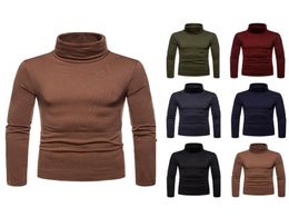 New Men039s Large Thick Warm High Collar Long Sleeve Tshirt with 6 Colors1087212