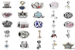 Mix 50 Different Style Silver Plated Alloy Charm Bead Fashion Jewelry European Style For Bracelet Promotion4845901