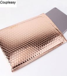50PCSLot Light Gold Plating Paper Bubble Envelopes Bags Mailers Padded Envelope Waterproof Bubble Mailing Bag2298728