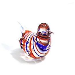 Decorative Figurines Murano Glass Bird Figurine Ornaments Cute Miniature Animal Statue Home Living Room Desktop Crafts Decor Holiday Party