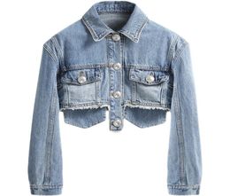 2021 Autumn Fashion design women039s cool denim jeans long sleeve short high waist coat jacket casual casacos SML1478808