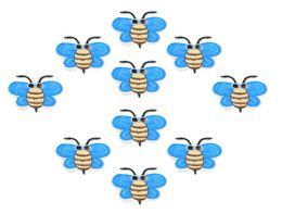 1PCS blue wings bee embroidery patches for clothing iron patch for clothes applique sewing accessories stickers on clothes iron on7771239