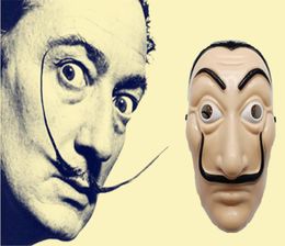 La Casa De Papel Full Face Mask plastic Salvador Dali Costume Movie Mask For Realistic Halloween Party Night Club3316348