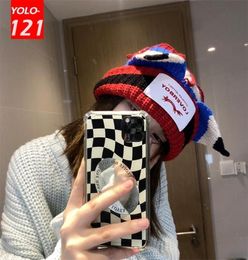 BeanieSkull Caps Loverboy Cat Ear Knit Hat Doublelayer Warm Pig Woollen Cute Fashion Hooded Cap Niche Design Hiphop Personality Col4786339