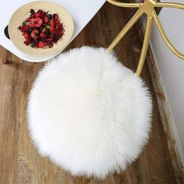 Carpets Round Rug Plush Faux Wool Soft Sheepskin Fur Bedroom Living Room Floor Home Mat Bedside Bay Window Fluffy