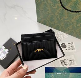 Top Quality Diamond Label Stitching in Stock Wholesale Fashion Brand Card Holder Card Case Coin Purse Storage Bags Rhombus