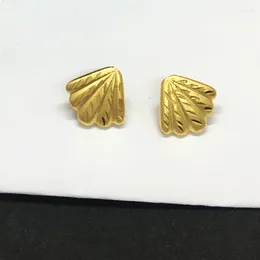 Stud Earrings For Women Exquisite Geometric Shell Pattern Copper 18K Gold Plated Bridal Wedding Party Jewellery Accessories