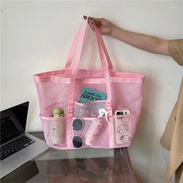 Shoulder Bags Women Makeup Travel Storage Wash Bag Portable Mesh Beach Summer Swimming Bath Shopper Totes