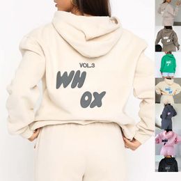 Womens Tracksuits Hoodies Designer White Women Two Pieces Sets Sweatsuit Autumn Female Hoody Pants With Sweatshirt Ladies Loose Jumper Ot5Zb