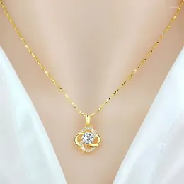 Pendant Necklaces Pure Silver Plated Rose Gold Clover With Simple Collarbone Chain To Give Girlfriend A Valentine's Day Love Gift