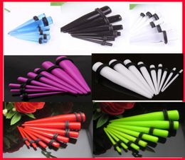Ear tunnel P13 100pcs mix 8 size 6 color body piercing sprial ear taper ear expander7117605