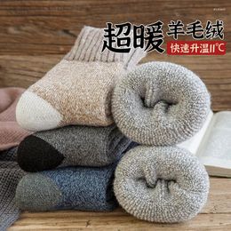 Men's Socks Man Wool Thickening Warm Harajuku Winter Thermal Fashion Chausette Calcetines Hombre Meias Masculino Regalos