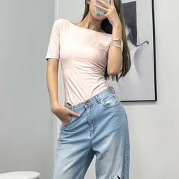 Women's T Shirts 2024 Spring And Summer T-shirt Y2k Simple Fashion Commuter Hundred Round Neck Short Sleeve Cotton One-piece Top
