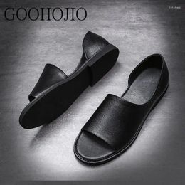 Slippers Summer Men Shoes High Quality Design Genuine Leather Beach Soft Male Sandals Wear-resistant