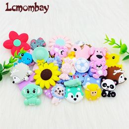 10pcs Silicone Elephant Teether Beads Cute Cartoon Rodent BPA Free Baby Teething Necklace Mordedor Nursing DIY Jewelry Toy 240420